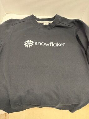 District Men's Crewneck Sweatshirt in Black with White Snowflake Logo